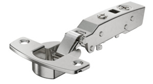 Brand Hettich: Hettich Germany Sensys Thick Door Hinge With Integrated Silent System Overlay, Half overlay & Inset Opening angle 95° ,TH-drilling pattern 52 x 5.5 mm, for Screwing On -Nickel Plated