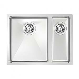 Kitchen Hardware: BURNS & FERALL BDM570 Left & Right Double Fabricated Bowl (340+160)x400x200mm 1.2mm Stainless Steel