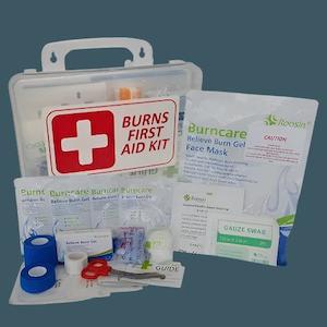 First Aid Kits: Essential Work Place Burns First Aid Kit - Wall Mountable Plastic Box