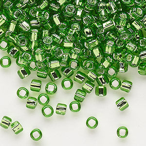 Beads And Accessories: Silver Lined Lime Beads