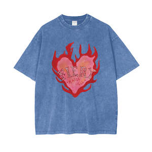 Fiery Oversize Tee - Blue
