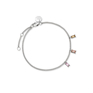 Triple Crystal Bracelet - Silver - J432