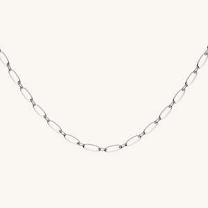 Oval Necklace - Silver J544