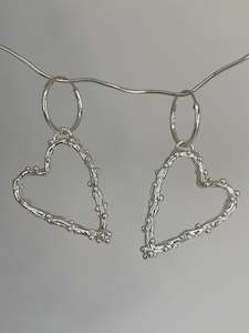 All Jewellery: Heart Earrings - Silver/Sleeper