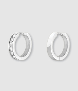 All Jewellery: Crystal Hoops - Silver J572