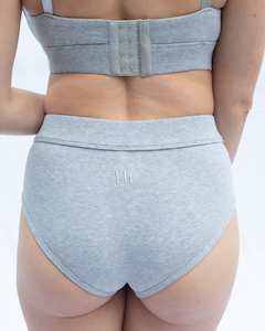 Underwear: Full High Waisted Brief - Marle Grey