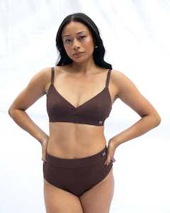 Bras: Crossover Bra - Coffee