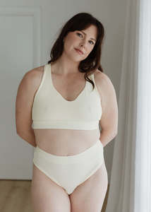 Underwear: Full High Waisted Brief - Cream