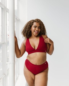 Bras: Plunge Bra - Cherry