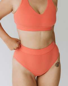 Underwear: High Waisted Full Brief - Melon
