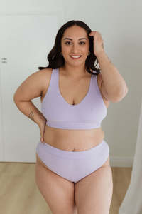 Underwear: High Waisted Full Brief - Lilac
