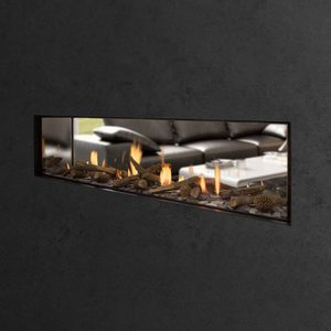 Products: Escea DS1650 Gas Fireplace Frameless Indoor Double Sided LPG