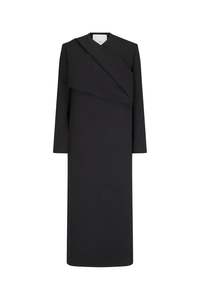 Roan Wrap Coat in Bonded Suiting