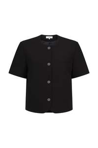 Short Sleeve Tilmens Jacket in Bonded Suiting