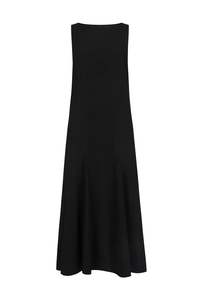 Godet Dress in Silk Crepe de Chine