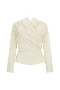 Tops: Long Sleeve Chaimberlain Top in Tech Taffeta