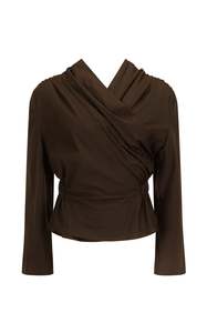 Long Sleeve Chaimberlain Top in Tech Taffeta
