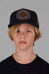 Youth Hats: Just Another Fisherman Mini Zeus Trucker Cap - Black