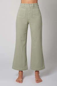 Womens Demin Jeans: Rollas Sailor Jean Khaki