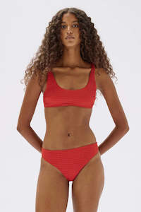Size 6: Assembly Nell Textured Swim Top Papaya