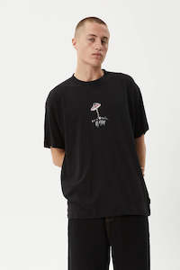Afends Mens: Afends High Priority Boxy Fit Tee Black