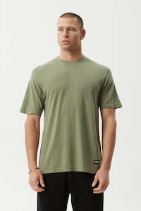 Afends Mens: Afends Classic - Retro Tee - Oil Green