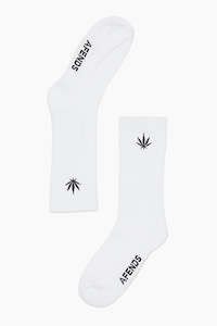 Afends: Afends Happy Socks One Pack White