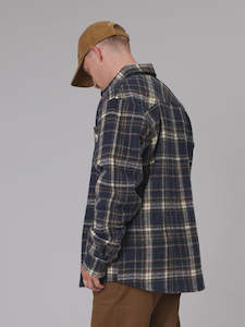Essentials Mens: Just Another Fisherman Seaport Shearling Shirt Blue Check