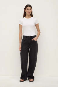 Size 34: Assembly Low Curve Mid Rise Jean Faded Black