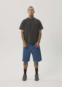 Size 34: Afends Lil C Denim Baggy Fit Short 22 Inch Authentic Blue