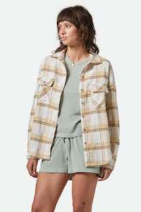 Brixton Womens: Brixton Womens Bowery W Classic Flannel Off White/Semolina/Washed Copp