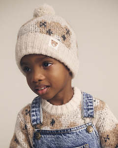 Huxbaby Ecru Huxbear Knit Beanie