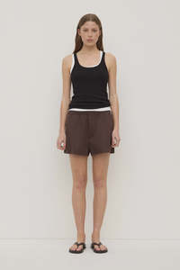 Womens Clothing Shorts: Assembly Label Everyday Poplin Short Ganache