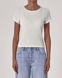Rollas Daisy Lace Tee Vintage White