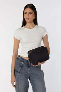 Bags: Peta + Jain Tammi Cosmetic Bag - Black Nylon