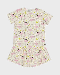 Kissed By Radicool Flamingoes Frill Dress