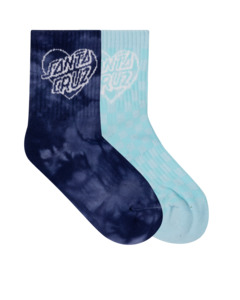 Santa Cruz Heart Dot Hollow Mid Sock 2 Pack, Mid Sock