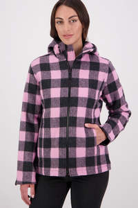 Swanndri: Swanndri Seattle V2 Wool Hoodie Shadow/Blossom Check