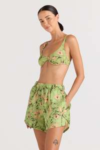 Womens Clothing Shorts: Poolside Paradiso Tropico Slit Short- Margarita