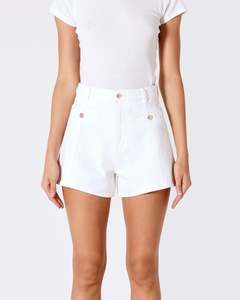 Womens Clothing Shorts: Rollas Mirage Short White Gold