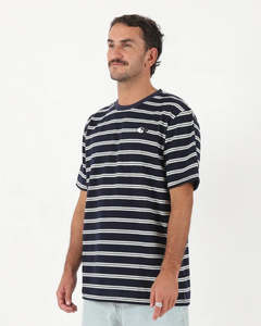 T C: T&C Jive Stripe Tee Navy