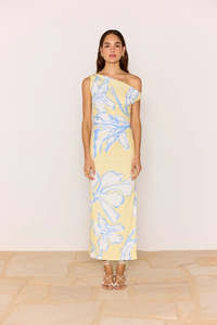 Essentials Womens: Mink Pink Esme Asym Mesh Maxi Dress