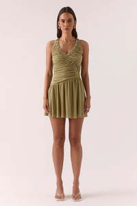 Sovere Rua Racer Mini Dress Soft Olive