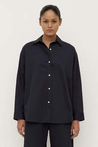 Assembly Marigold Poplin Long Sleeve Shirt True Navy