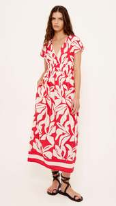 Staple The Label Serata Shirred Midi Dress