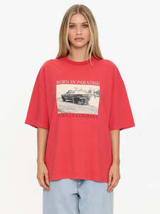 Thrills Metal And Dust Oversized Tee Flame Red