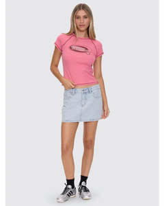 Size 6: Thrills Carmen Mid Rise Micro Skirt Serenity Blue