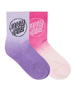 Santa Cruz Youth Opus Dot Mid Sock 2-6 Girls 2 Pack