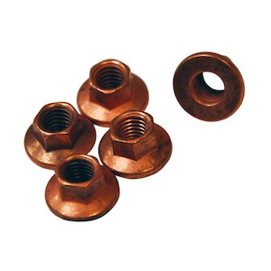 Tools: Hardware, 8mm Copper Plated Steel Lock Nut, M10 Wrench Head