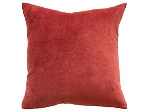 Filled Cushion: Majestic Velvet-Linen Cayenne Filled Cushion